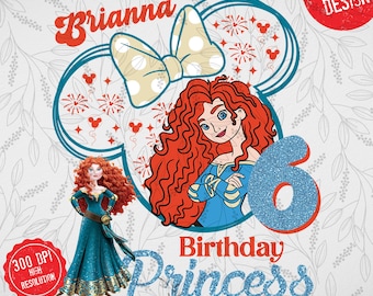 Personalized Merida Birthday PNG: Disneyland Princess Trip 1259 (Digital Download)