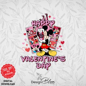 Mickey Minnie Valentine on Main Street Png, Mickey and Minnie Couple Valentine Day Trip Png, Valentines Day Gift, Disney Valentines Matching