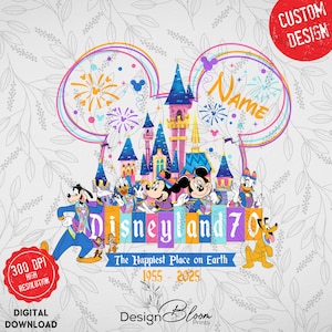 Custom Resort 70-jähriges Jubiläum Mickey und Freunde Png, Feier California Park Familie Matching, magische 70-jährige Platin Feier