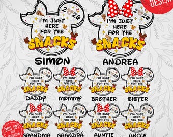 Custom Family Vacation Snacking around the World PNG Bundle: I'm Here for the Snacks 2076 (Digital Download)