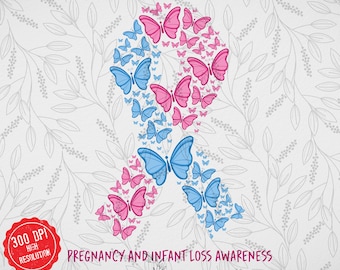 Infant Loss Awareness Rainbow PNG: We Wear Pink and Blue (Digital Download)