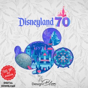 70-jähriges Jubiläums-Resort Mickey und Freunde Png, Feier California Park Familie Matching, magische 70-jährige Platin Feier