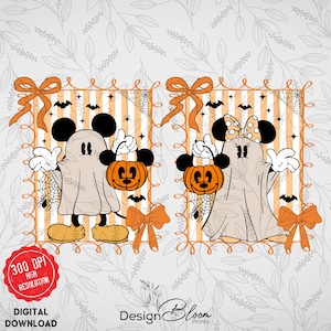 Mickey and Friends Halloween Png Bundle, Mickey Ghost PNG, Mickey Spooky Season 2025 Png, Pumpkin Png, Mickey Scary Shirt PNG Design