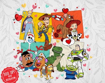Toy Valentine PNG, Cartoon Characters (Digital Download)