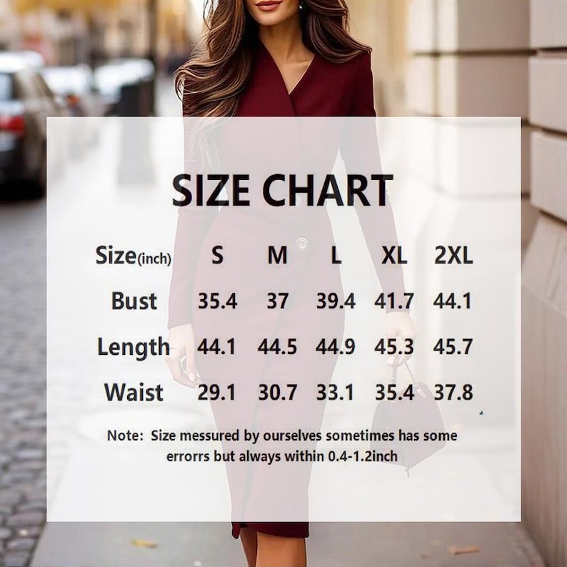 Elegant V-Neck Wrap Dress: Long Sleeve Midi, Button Front Office Wear Women image 12