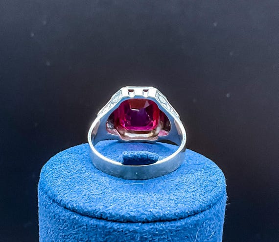 Huge Ruby Solitare Tri Color Golds Statement Ring - image 6