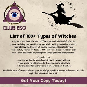 List of 100+ Types of Witches | Which type of witch are you? Discover what type of witch you are!