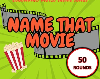 Gioco "Indovina il film" / 50 round - Colonne sonore e sigle di film iconici / Quiz musicale / Quiz serale / Mac e PC / Basato su PowerPoint