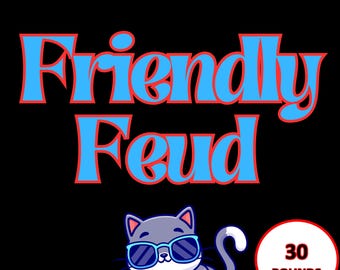 Freundschaftliche Fehde Power Point Spiel | 30 Runden | Bearbeitbares digitales Quiz-Spiel | Zoom-Meeting, Teambildung, Arbeitsparty, Familien-Spieleabend, Quiz