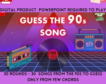 GUESS THE 90s SONG | 30 Rounds & 30 Iconic Songs  | Digital 90s Music Party Game | 90s Hits | Music Quiz | Few Chords | Powerpoint game