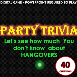 HANGOVER PARTY GAME | 3 Rounds & 40 Questions | Digital Pub Quiz | Trivia Night | For Party, Friends, Work, Zoom Meetings | PowerPoint game