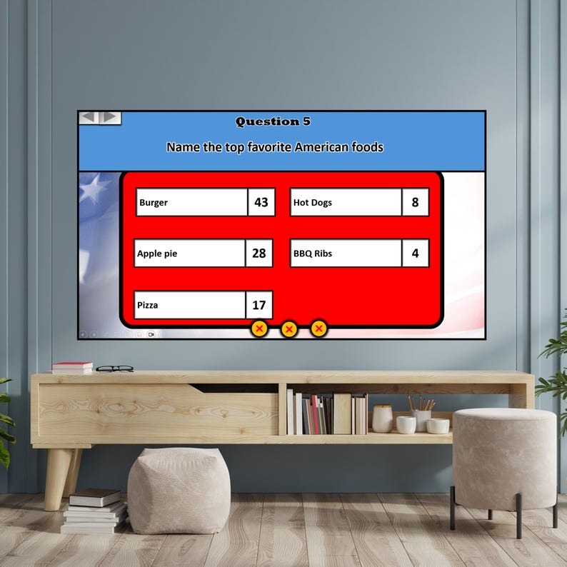 USA Friendly Feud Game 30 Rounds Fun American Trivia Editable