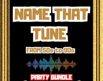 Name That Tune (3 Games in 1) - 5 Decades Song Guessing PowerPoint Party Game Bundle