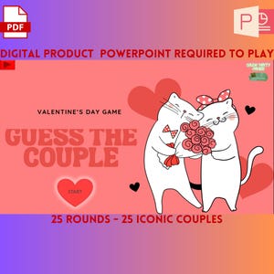 GUESS The COUPLE Game | Valentine&#39;s Day Game | Digital Game for Couples | Powerpoint Game | Valentine&#39;s Day Trivia Ouiz | Romantic Evening