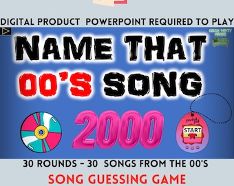 NAME THAT 00's SONG | Digital Song-Guessing Game | 30 Songs | 2000 Quiz | Party Game | Play in Person/Virtually | Zoom | Built on PowerPoint