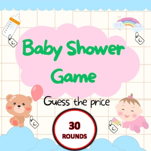Baby Shower Party Game | 30 Rounds | Guess Baby-Related Items Prices | Baby Celebration | Family Friends Bridal Trivia | Built on PowerPoint