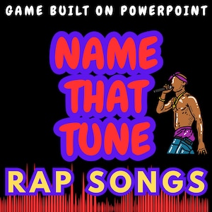 Name That Rap Tune | 30 Rounds | Rap Music Trivia Game | Name That Tune PowerPoint Game | Guess the Rap Song | Hip Hop Party Game| MAC & PC