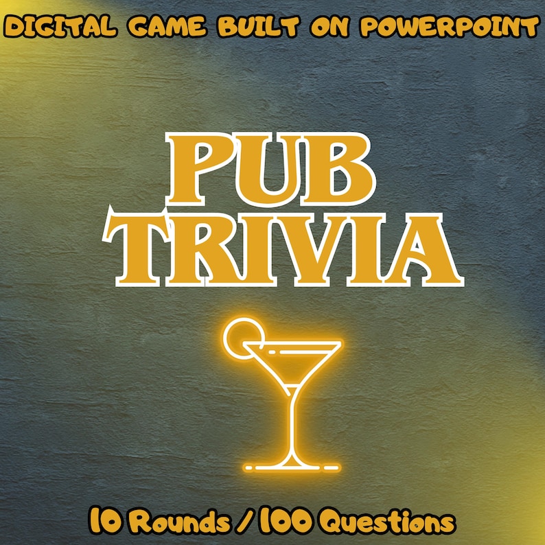 Trivia Night Rounds PUB TRIVIA Game | 10 Rounds & 100 Questions | Friends Trivia Night ...