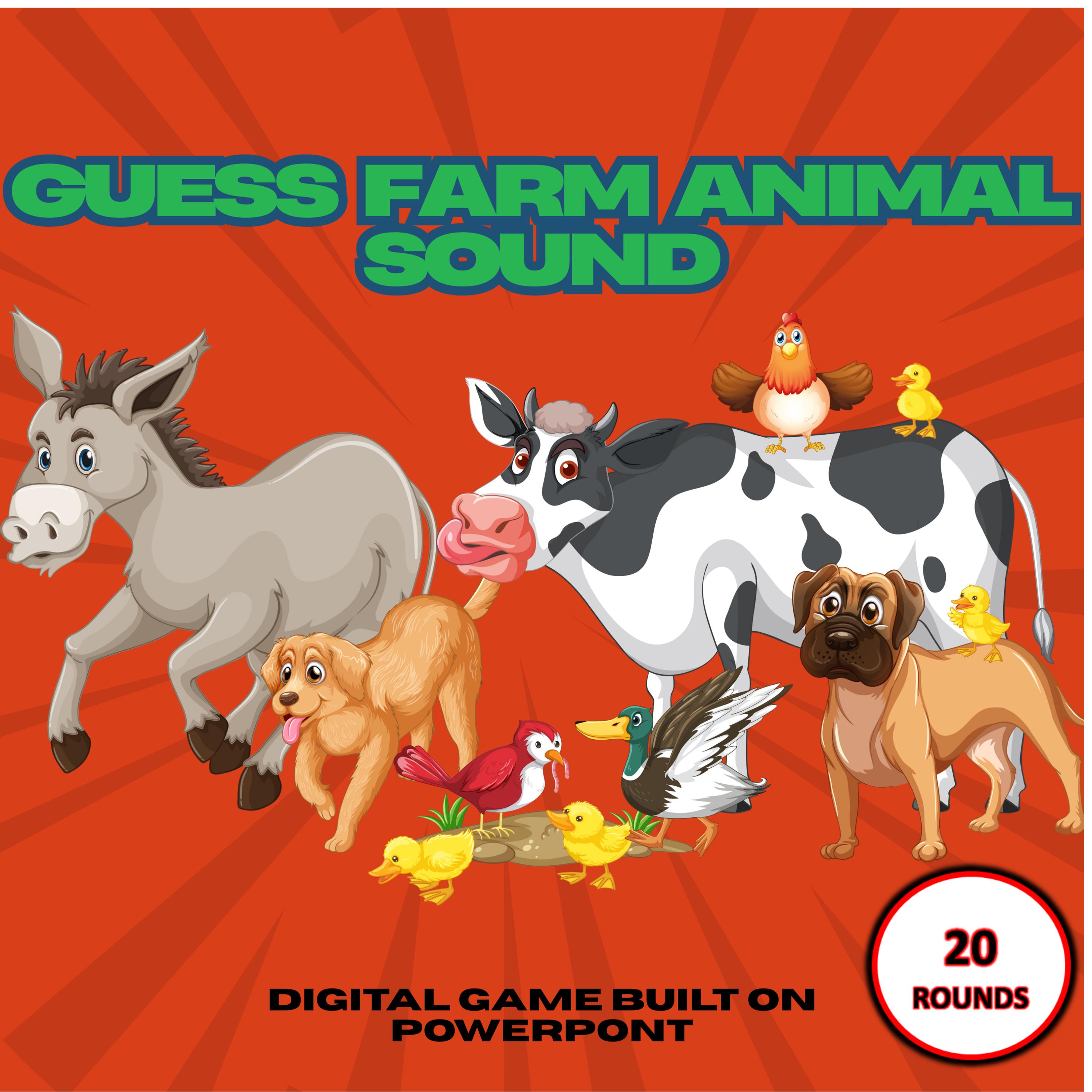 Sound Guessing Guess the Farm Animal Sound Game | 20 Audio Rounds | Digital ...