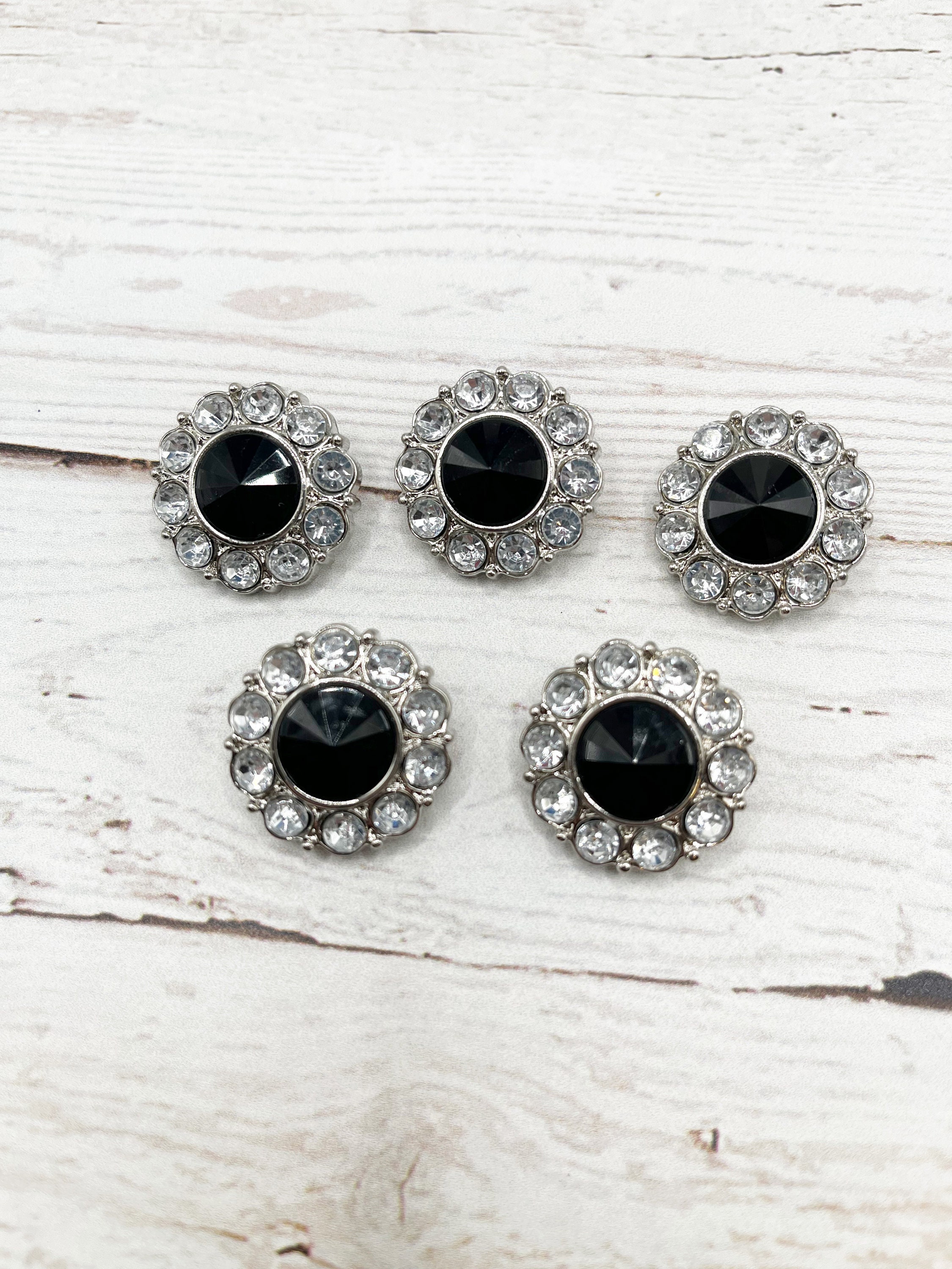 3pcs Small Crystal Rhinestone Buttons Decorative Circle Rhinestone Buttons, Size: 2x2x0.60cm