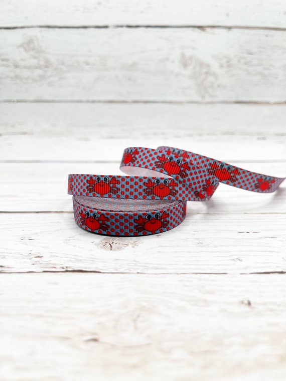 3/8 Inch Ribbon, Grosgrain Ribbon, Crab Ribbon, Summer Ribbon, Ribbon For  Bows, Craft Ribbon, Dog Bow Ribbon, Print Ribbon