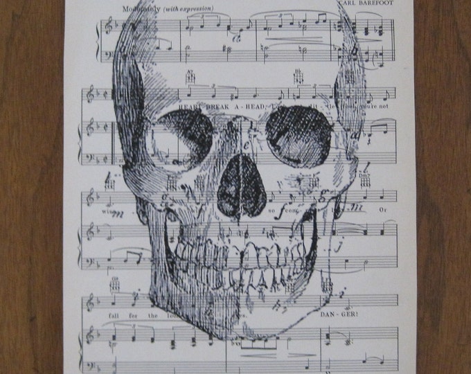 As Seen in Real Simple Creepy Halloween Skull Shabby Chic Vintage Sheet ...