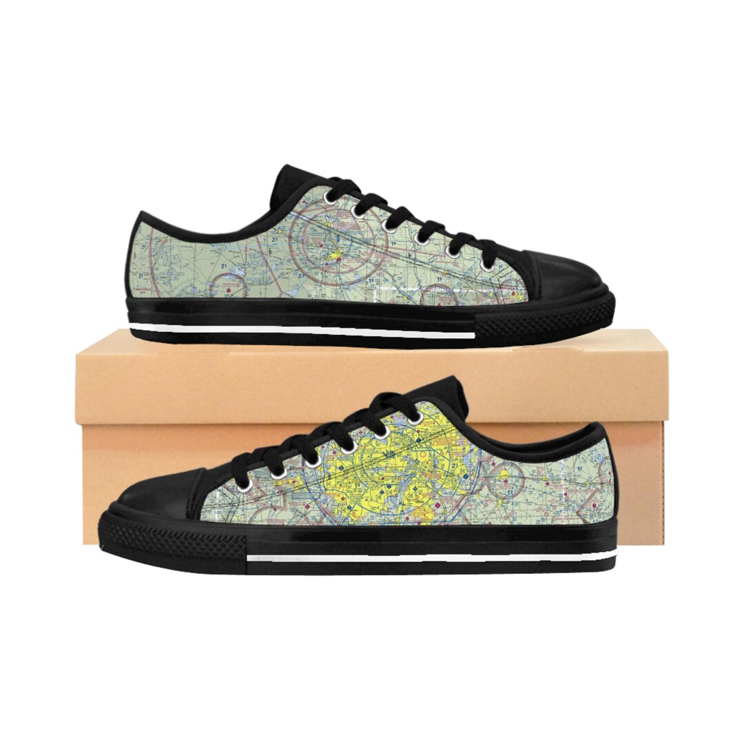 Houston Sectional Chart Womens Sneakers Aviation Map Shoes Unique