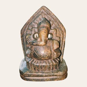 Vintage Lord Ganesha Soft Stone Statue
