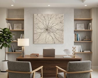 Neural Network Wall Art | Neuroscience Canvas Print | Therapist Office Decor | Psychology Office Art