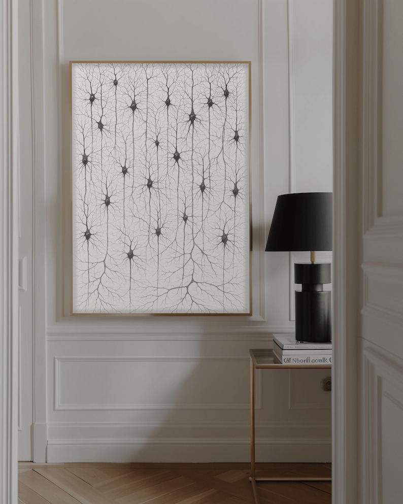 Neural Network Wall Art - Vintage Neuron Cell Print - Science Art for ...