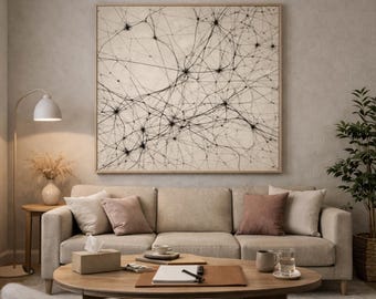 Neuronales Netz Leinwand | Biologie Büro Dekor | Therapeut Wandkunst | Neurowissenschaftliches Gehirn