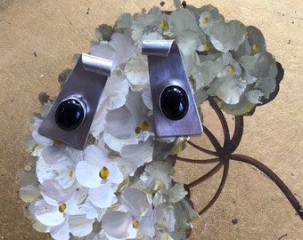 Onyx Sterling Silver Post Earrings