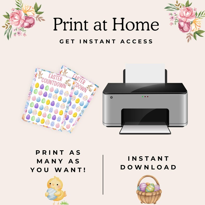 Cute Easter Egg Countdown Printable 8.5x11 - Etsy