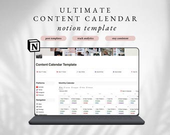 Social Media Content Calendar Notion Template - Etsy