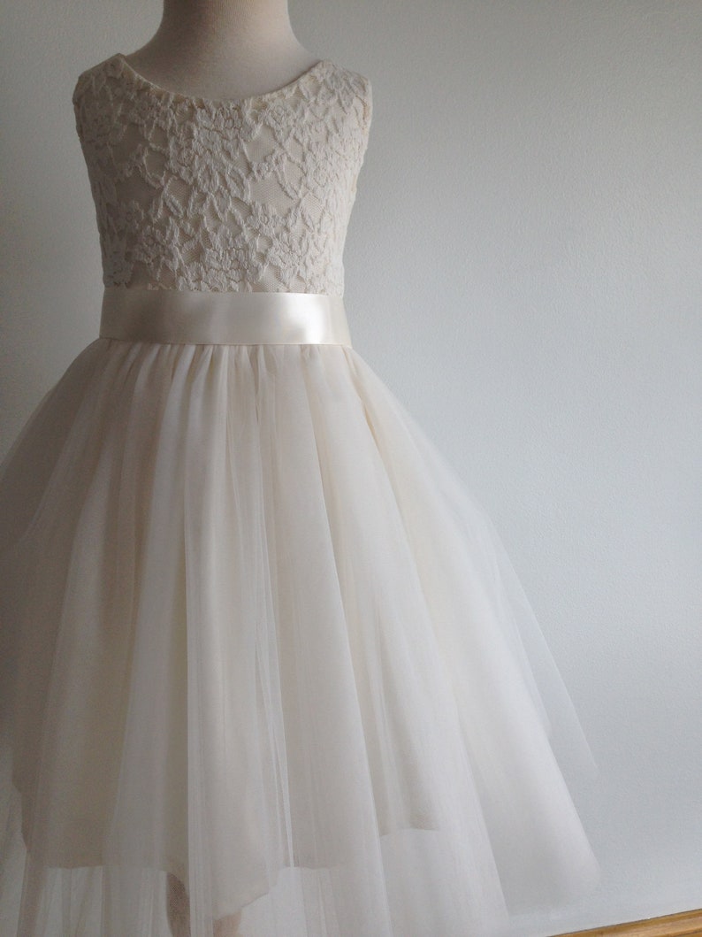 Ivory Cotton Flower Girl Dresses