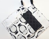 Quilted Potholder Set | Owl | Woodland Themed Kitchen | Black & White Decor