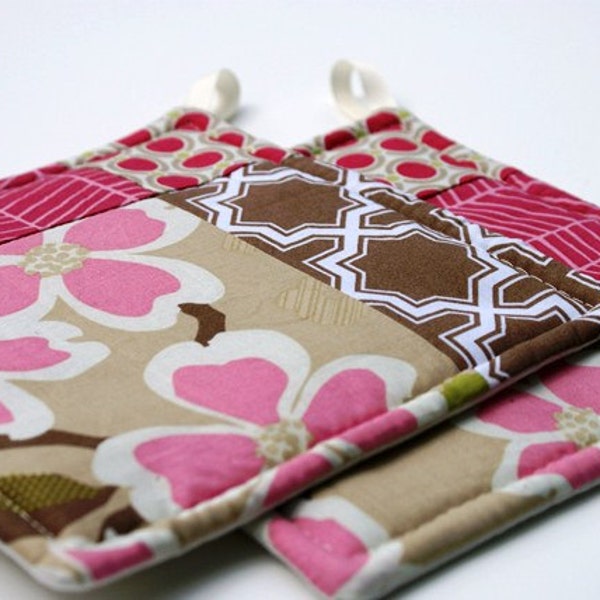 Modern Quilted Potholder - Modern Meadow