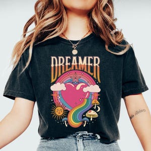 Psychedelic Dreamer Cosmic Tee Retro Celestial Aesthetic Shirt Astrology Astronomy Shirt Vintage Witch Vibes Witchy Gift Groovy Hippie Shirt