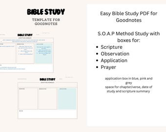 GoodNotes用SOAP聖書研究テンプレート | 印刷可能なPDF