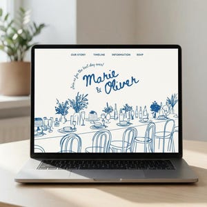 Modèle de site Web de mariage romantique : toile dessinée à la main