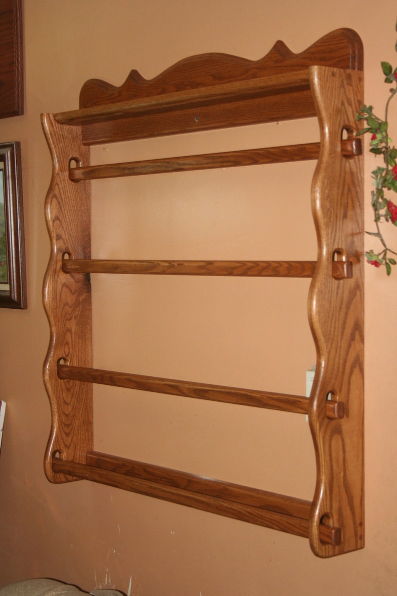 Hanging Solid Oak Quilt Rack image 2