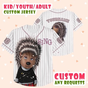 Camiseta de béisbol personalizada de la película Sing, nueva versión 2025, regalo para los amantes de Sing (13625LN67)