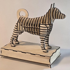 Akita dog kit3D, wooden puzzle, Wooden puzzle kit, DIY wooden puzzle, Wooden model kit, Wooden animal puzzle, Wooden assembly kit,