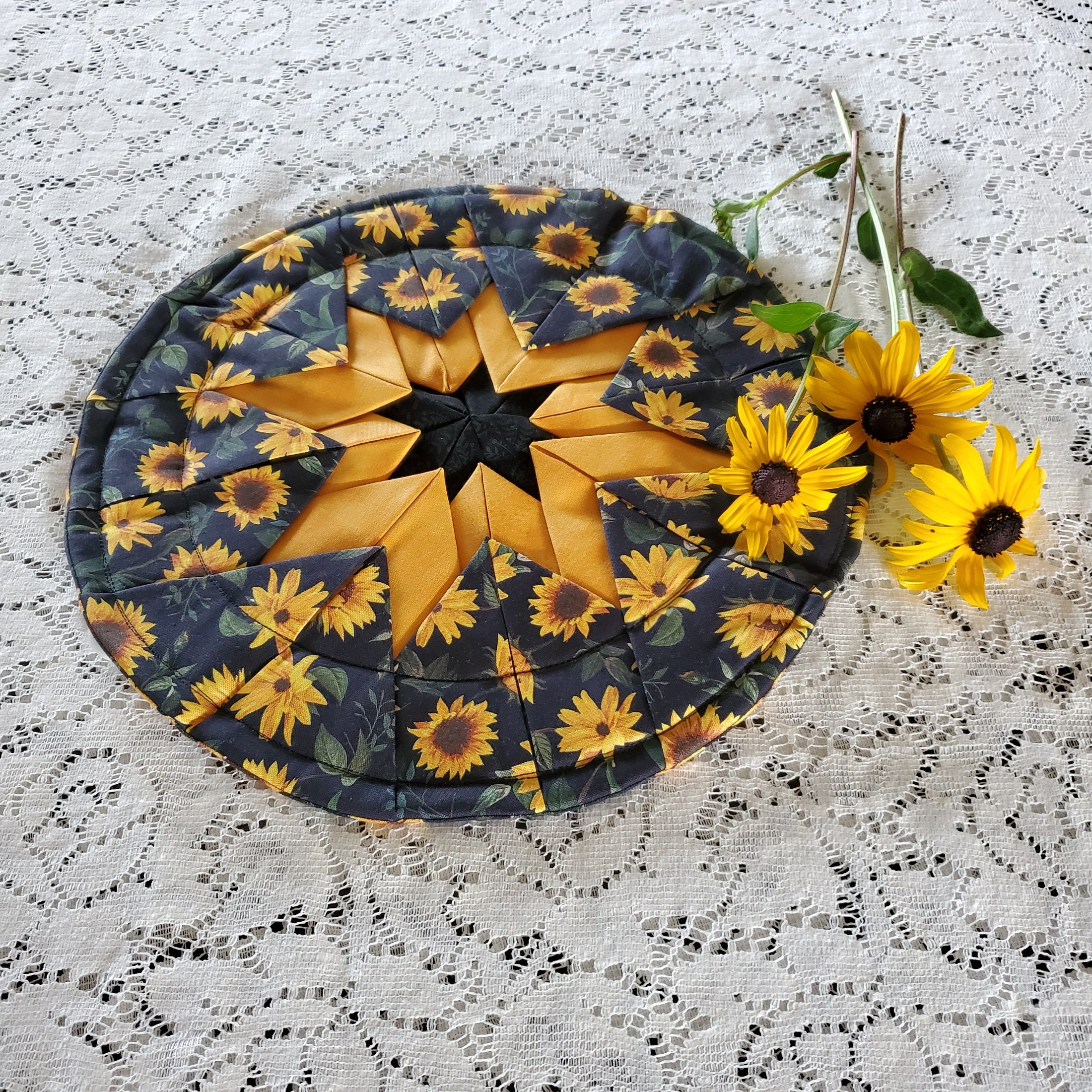 Sunflower Trivet and Pot Holders Item 429a 429b Etsy Nederland