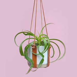 Leather Plant Hanger Stylish, Minimal, Mid-century, Home Decor, Pot, Apartment, Great Gift, Indoor, Gardening, Plants.