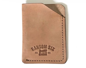 Leather Slim Card Holder / Wallet Handmade Minimal Modern Stylish Gift handmade Veg Tan front-pocket