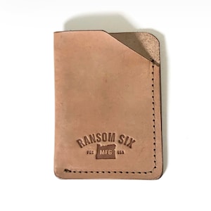 Leather Slim Card Holder / Wallet Handmade Minimal Modern Stylish Gift handmade Veg Tan front-pocket