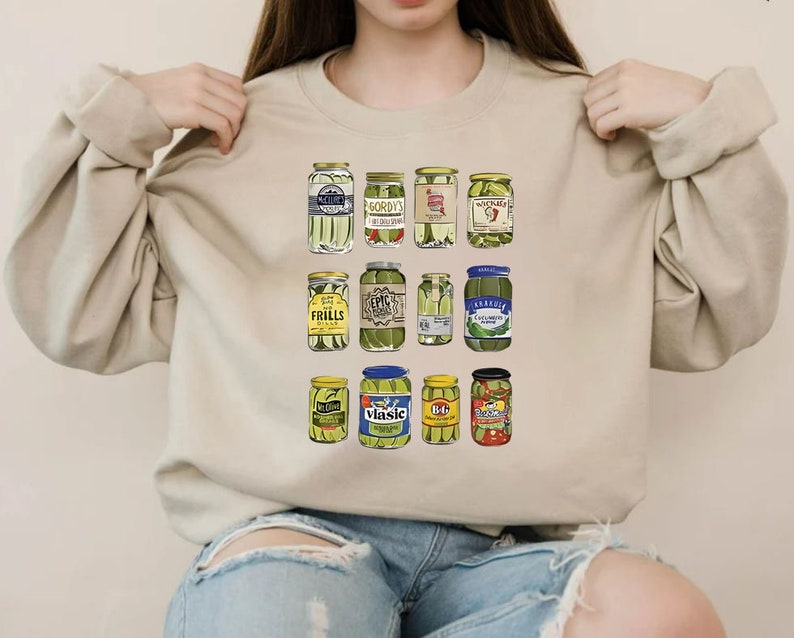 Vintage Canned Pickles Sweatshirt Pickle Lovers Hoodie Etsy