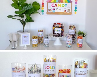 Candy Bar Buffet Teacher Appreciation Week Idea - Signs & Food Labels staff thank you gift pta school