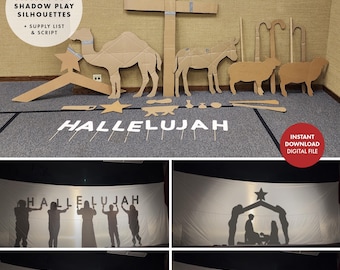Christmas Nativity Shadow Play Program: Hallelujah Script and Silhouettes church school Christian religious Bible LDS